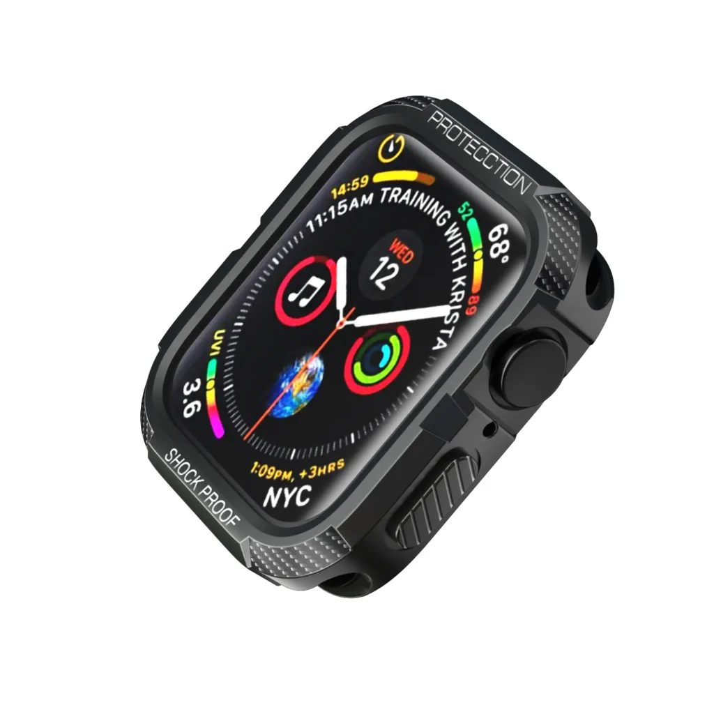 Protection Rugged Armor Apple Watch Case Black Image 1