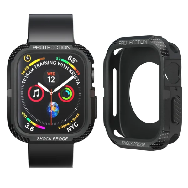 Protection Rugged Armor Apple Watch Case Black Image 2