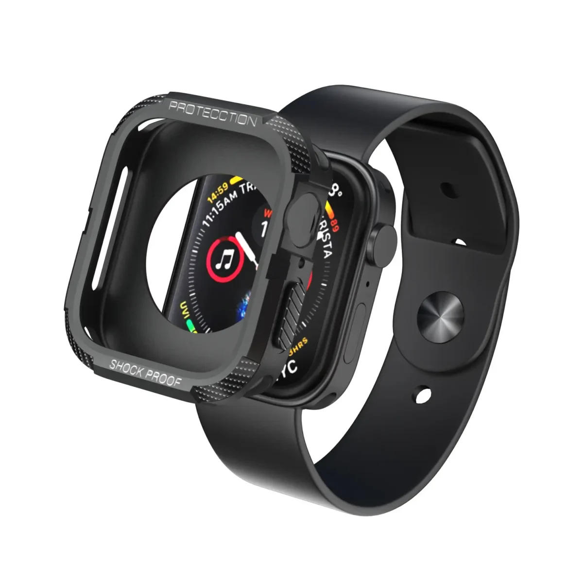 Protection Rugged Armor Apple Watch Case Black Image 4