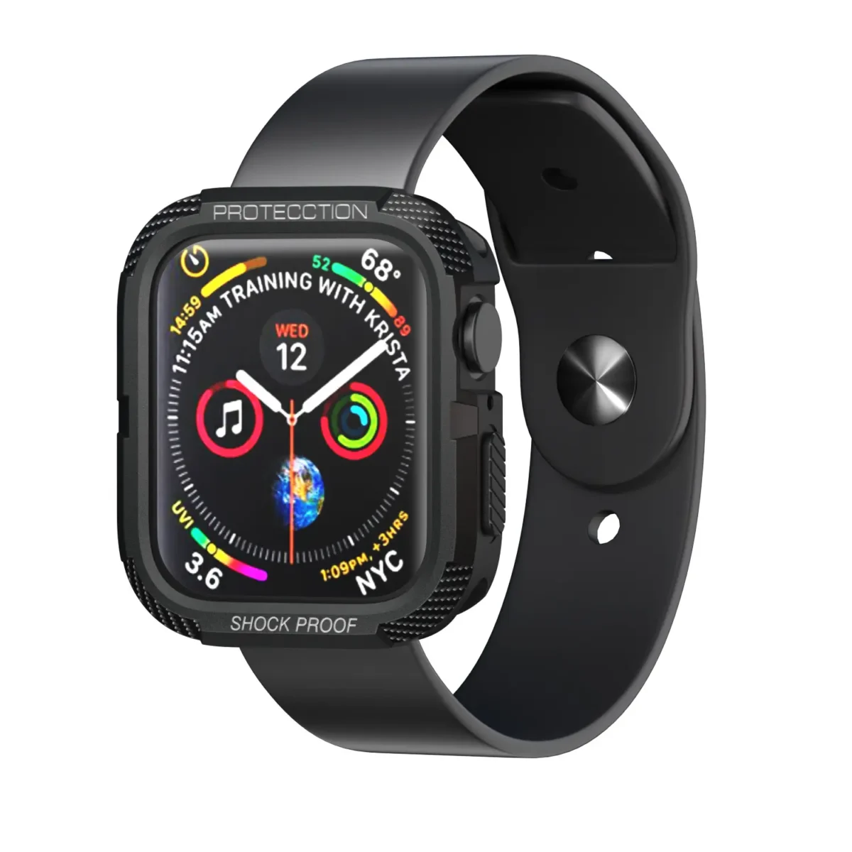 Protection Rugged Armor Apple Watch Case Black Image 6