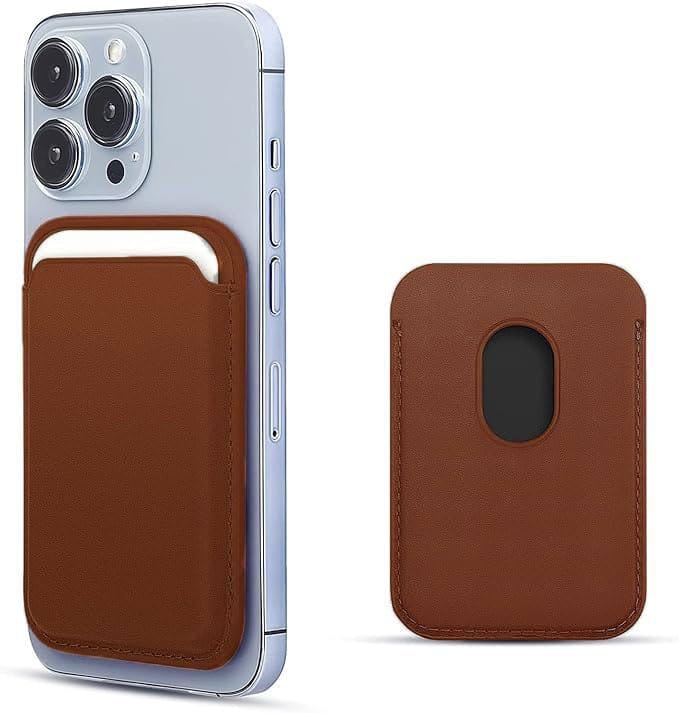 Brown Leather MagSafe Magnetic Card Wallet 2