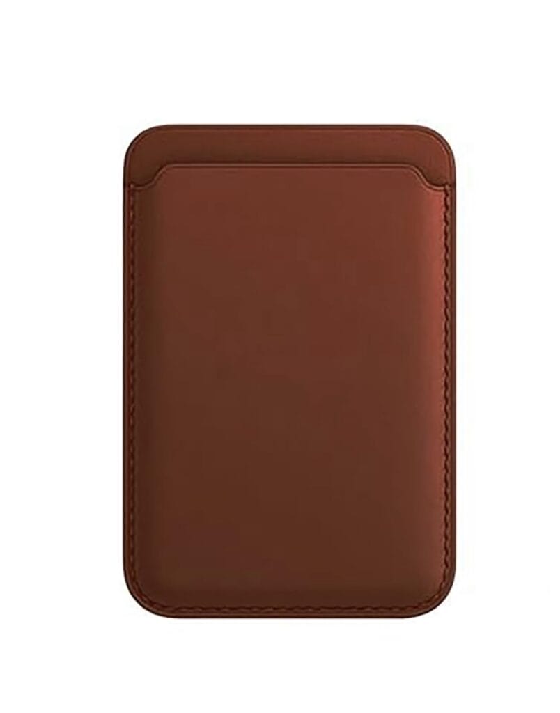 Brown Leather MagSafe Magnetic Card Wallet