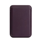 Dark Purple Leather MagSafe Magnetic Card Wallet