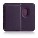 Dark Purple Leather MagSafe Magnetic Card Wallet 2