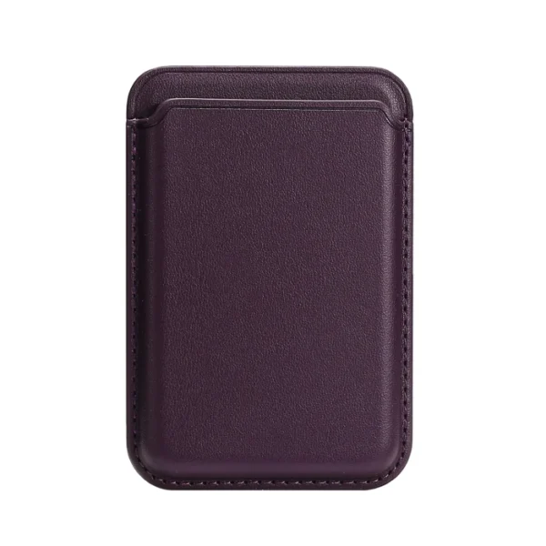 Dark Purple Leather MagSafe Magnetic Card Wallet