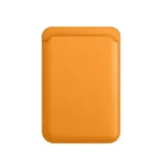 Dark-Yellow Leather MagSafe Magnetic Card Wallet 1
