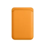 Dark-Yellow Leather MagSafe Magnetic Card Wallet 1