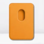 Dark-Yellow Leather MagSafe Magnetic Card Wallet 2