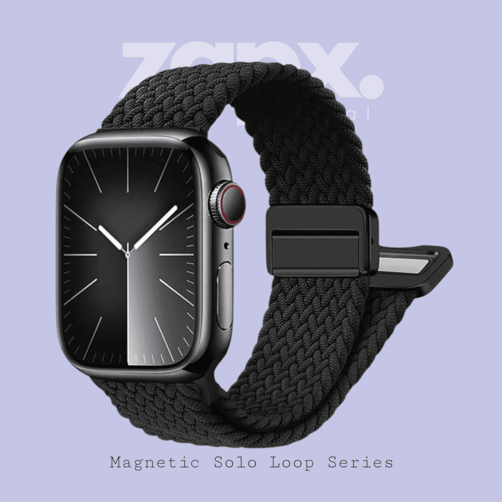 Magnetic Solo Loop Black Apple Watch Strap