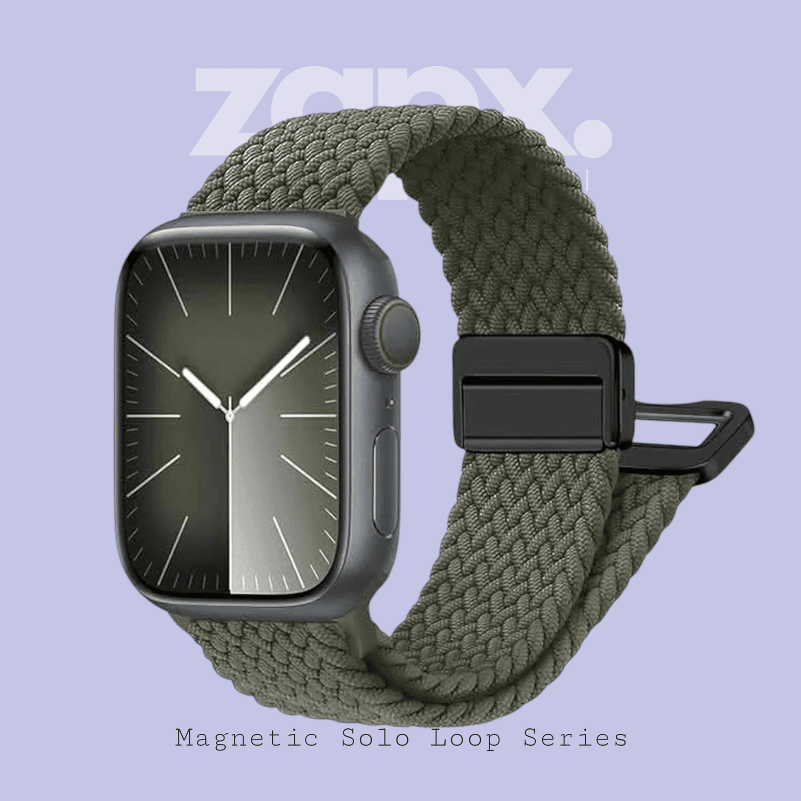 Magnetic Solo Loop Green Apple Watch Strap Magnetic Solo Loop Green Apple Watch Strap