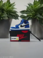 Branded Sneaker Style Silicon Airpod Case Blue Black Image 1