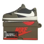 Branded Sneaker Style Silicon Airpods Case for AirPods Pro, Pro 2, & AirPods 4 (Mocha Brown)