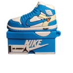 Branded Sneaker Style Silicon Airpods Case for AirPods Pro, Pro 2, & AirPods 4 (Sky Blue) - Image 2