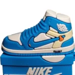 Branded Sneaker Style Silicon Airpods Case for AirPods Pro, Pro 2, & AirPods 4 (Sky Blue) - Image 4