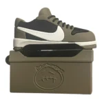 Branded Sneaker Style Silicon Airpods Case for AirPods Pro, Pro 2, & AirPods 4 (Mocha Brown) - Image 2