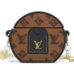 LV Branded Louis Style Silicon Airpods Case for AirPods Pro, Pro 2, & AirPods 4 (Brown)