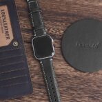 TruOna Black Leather Band for Apple Watch - Image 3