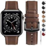 TruOna Dark Brown Leather Band for Apple Watch