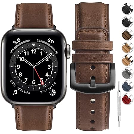 TruOna Dark Brown Leather Band for Apple Watch