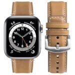 TruOna Light Brown Leather Band for Apple Watch