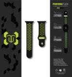 TruOna Black-Green Silicon Sport for Apple Watch - Image 2