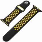 TruOna Black-Yellow Silicon Sport for Apple Watch - Image 2