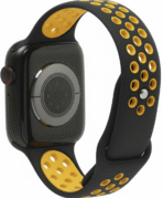 TruOna Black-Yellow Silicon Sport for Apple Watch - Image 3