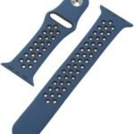 TruOna Blue-Black Silicon Sport for Apple Watch