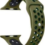 TruOna Green-Black Silicon Sport for Apple Watch