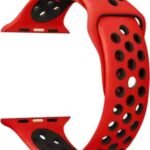 TruOna Red-Black Silicon Sport for Apple Watch